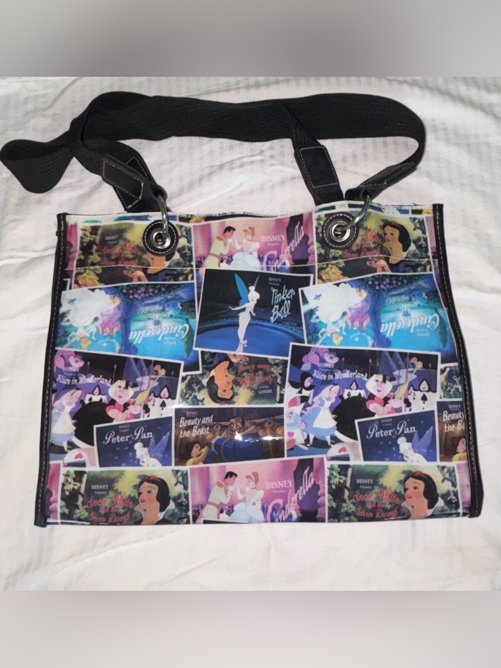 WALT DISNEY PRINCESS Heavy Duty Thick Plastic Tote Bag with Handles Unique O/S